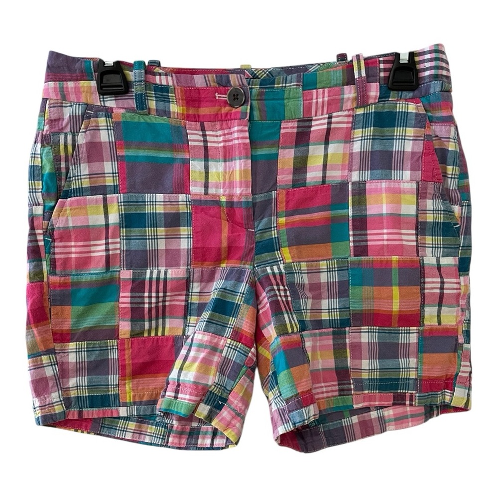 Talbots Pink and Blue Bermuda Shorts Vibrant Madras Style